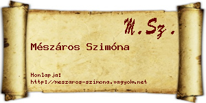 Mészáros Szimóna névjegykártya