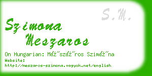 szimona meszaros business card